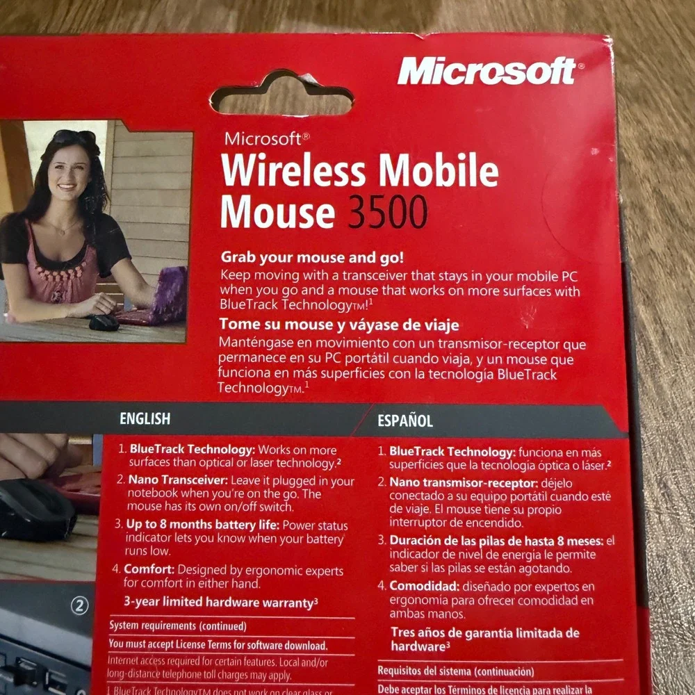 Microsoft Wireless Mobile Mouse Unisex Grey 3500 GMF-00010 BlueTrack 1427 1447